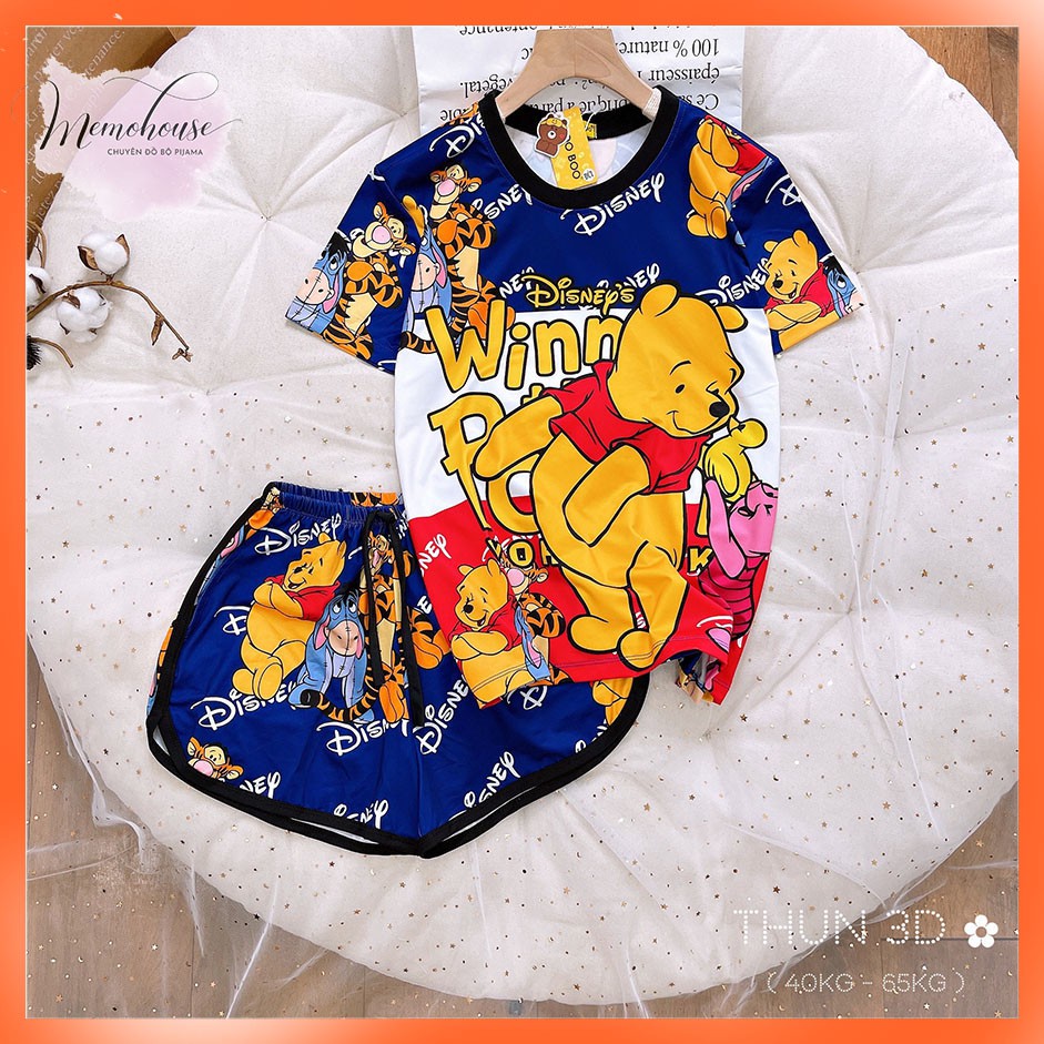 Đồ Bộ Thun Cotton ĐÙI Hoạt Hình Dễ Thương - Form &lt; 60kg