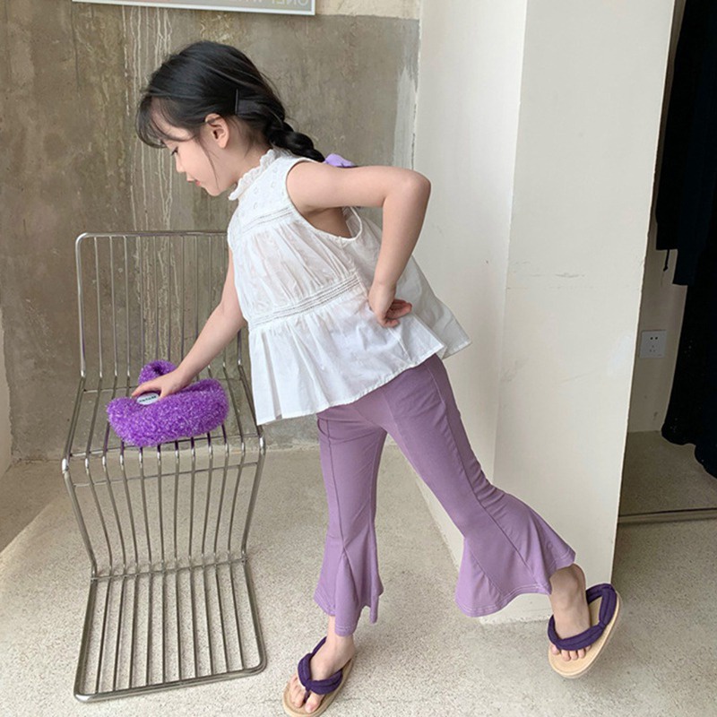 Quần Legging Ống Loe Ôm Dáng Thời Trang Hàn Quốc Cho Bé Gái