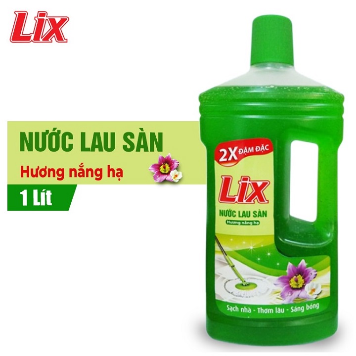 COMBO Nước giặt Lix đậm đặc hương hoa 2Kg + Nước rửa chén siêu sạch chanh 1.4Kg + Nước lau sàn nắng hạ 1 lít (COMBO 36)