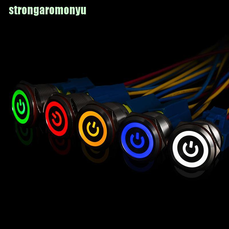 Nút bấm công tắc đèn LED 12mm 12v chất liệu kim loại chống thấm nước chuyên dụng