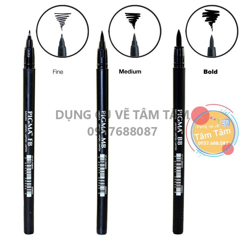 [ TÂM TÂM ]-Bút đầu cọ Sakura Pigma Brush, Pigma Sakura Nhật-