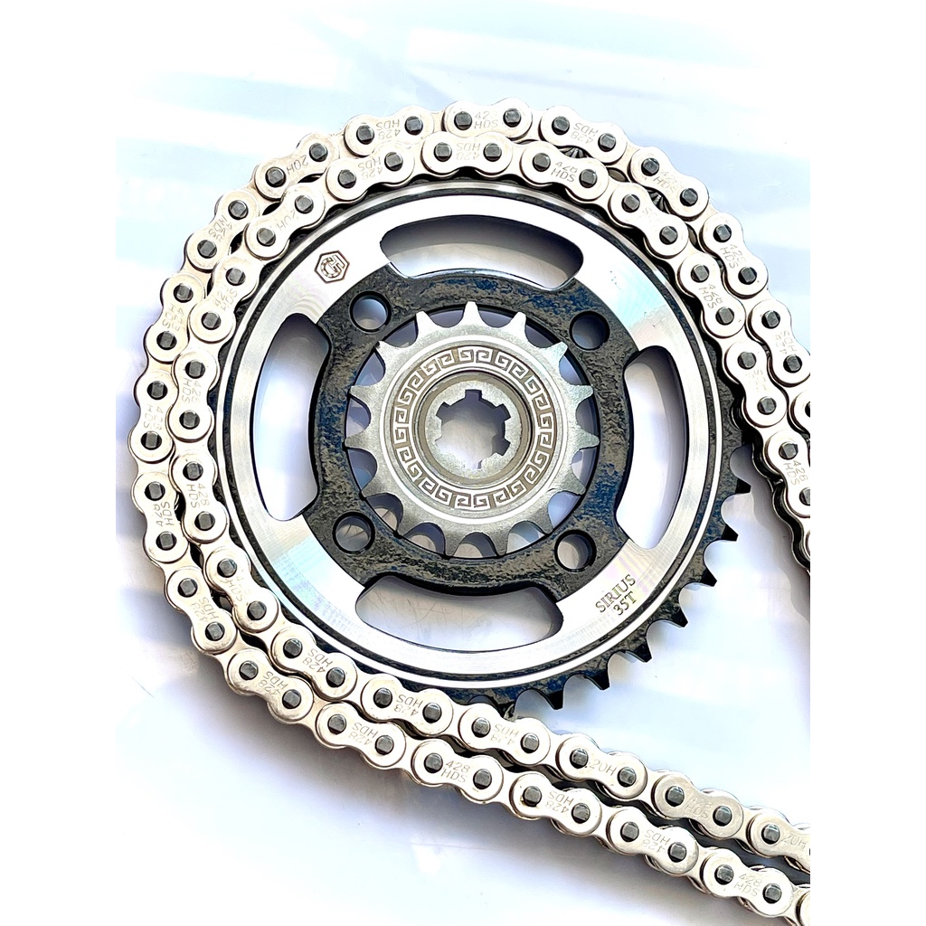 Nhông Sên Dĩa Sirius Xăng Cơ Bạc Phối Sên 428HDS