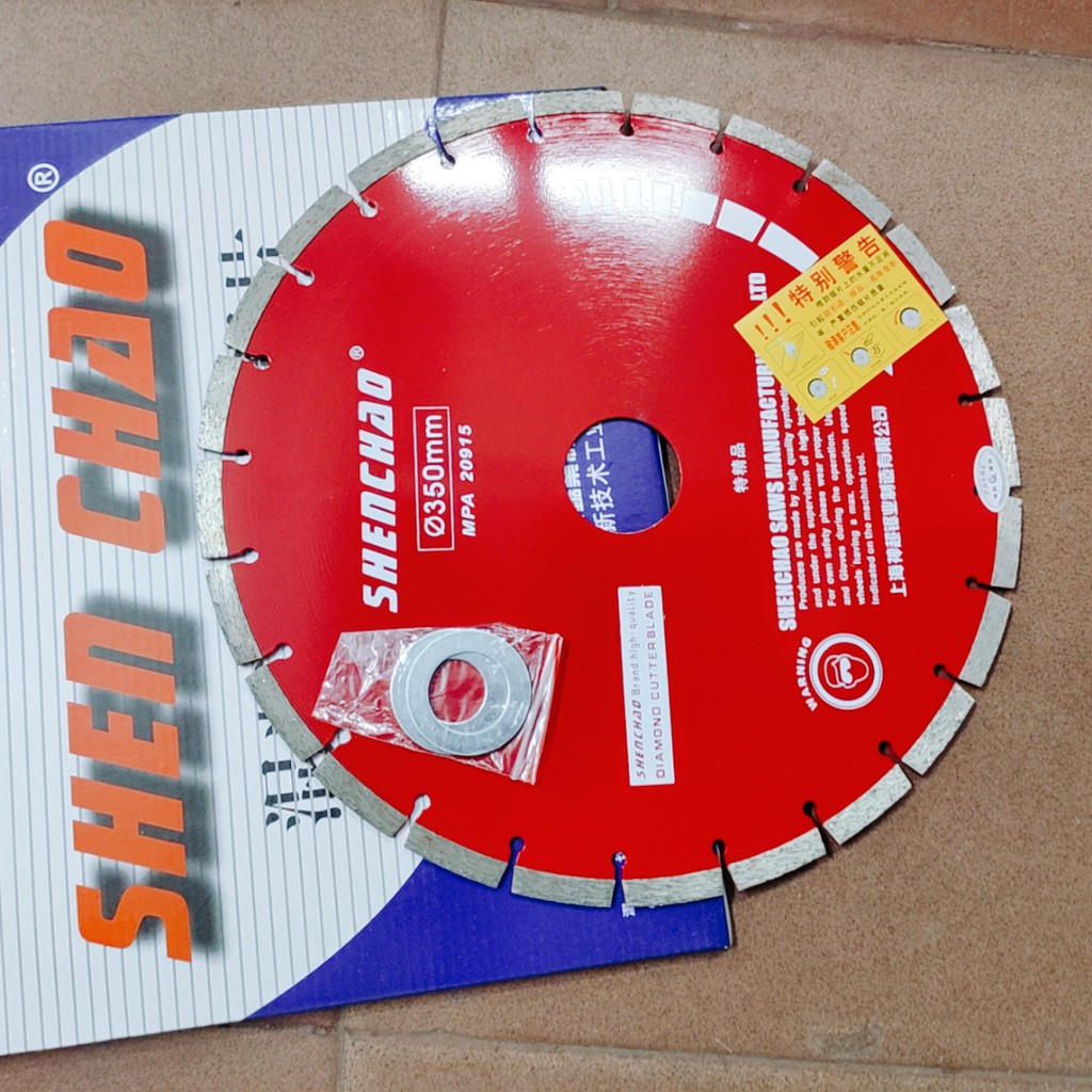 Lưỡi cắt 350mm răng thưa (cắt khô) đa năng cắt gạch, cắt tường, cắt mặt đường nhựa, cắt bê tông SHENCHAO chính hãng