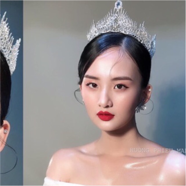 Vương miện đính đá lá nhọn