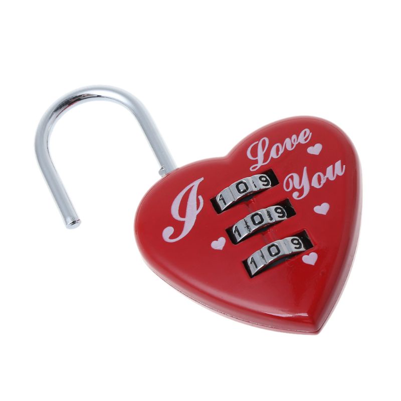 Bộ Ổ Khóa Mini Kết Hợp Hình Trái Tim Độc Đáo