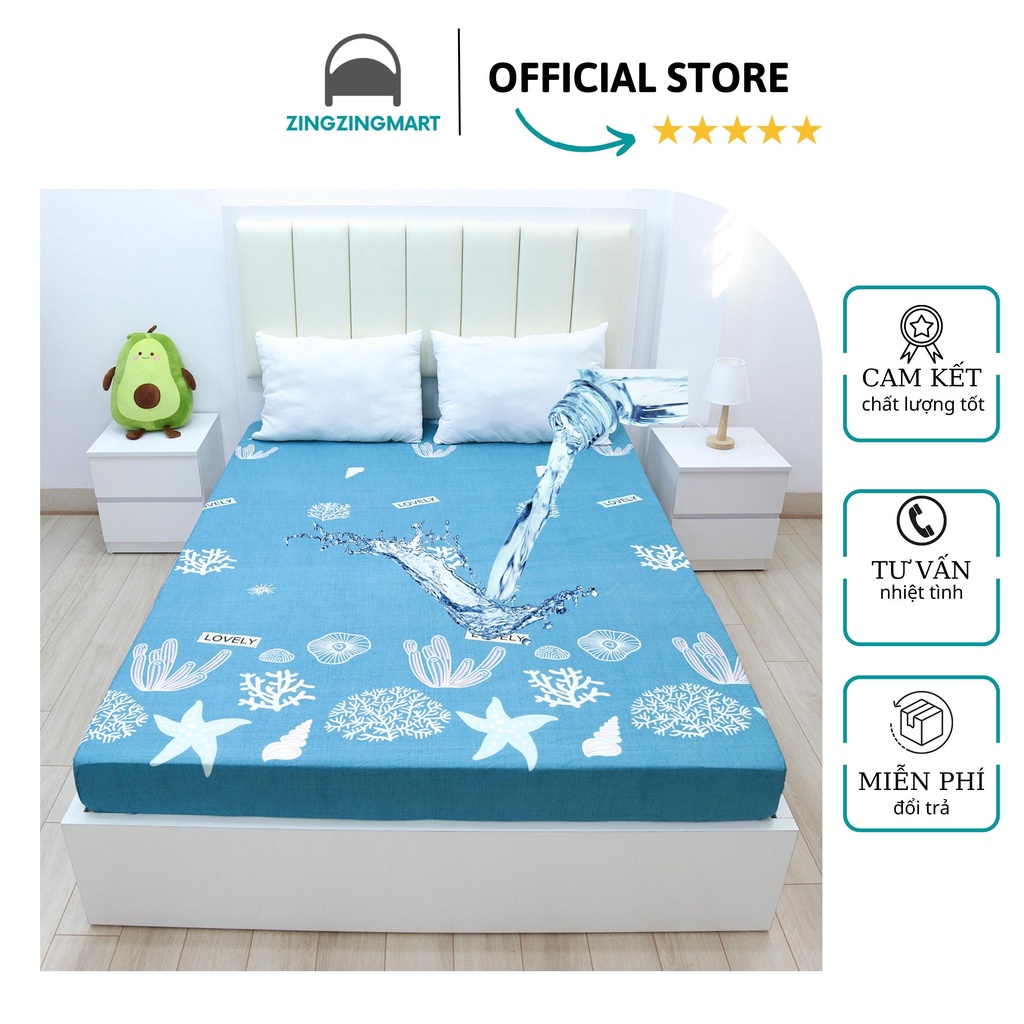 Ga chống thấm Cotton Đại Dương Xanh - Drap Chống thấm cho bé - Kích thước M2/M6/M8/2M