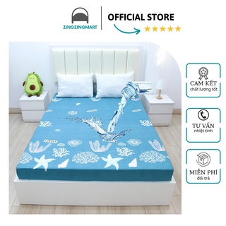 Ga chống thấm cotton đại dương xanh - drap chống thấm cho bé - kích thước m2/m6/m8/2m