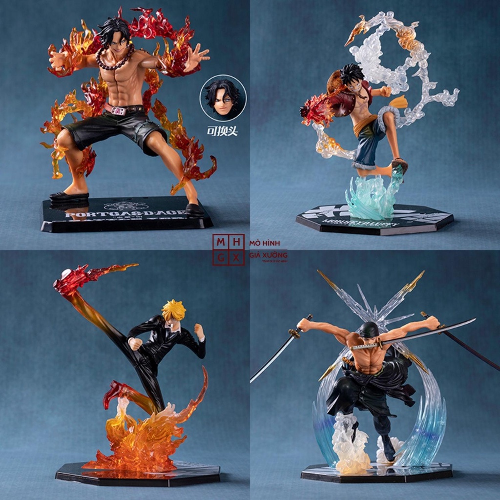 Mô hình One Piece Luffy , Zoro , Ace , Sanji F.zero hàng cao cấp đế có chữ tên các nhân vật..., figure one piece