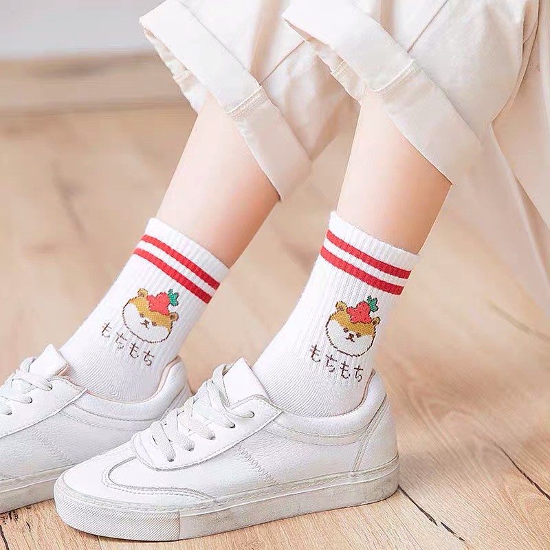 Combo 5 tất vớ gấu Nhật cổ cao ⚡️ 𝐅𝐑𝐄𝐄 𝐒𝐇𝐈𝐏 ⚡️Cotton mềm mại, style Hàn Quốc, hoạ tiết trẻ trung ♥️ Mã TR20