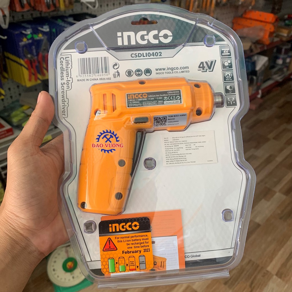 4V Máy bắt vít 1/4" dùng pin Ingco CSDLI0402