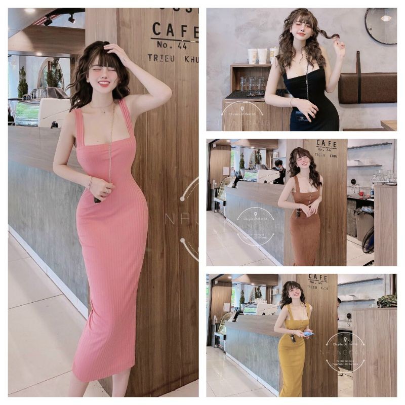 Váy 2 dây tăm bản to ôm body