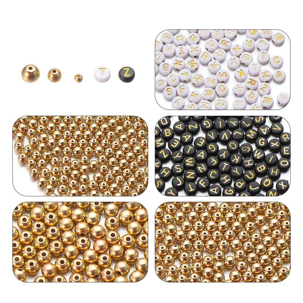 Set 1 / 1600 Hạt Xỏ Lỗ In Chữ Làm Trang Sức DIY