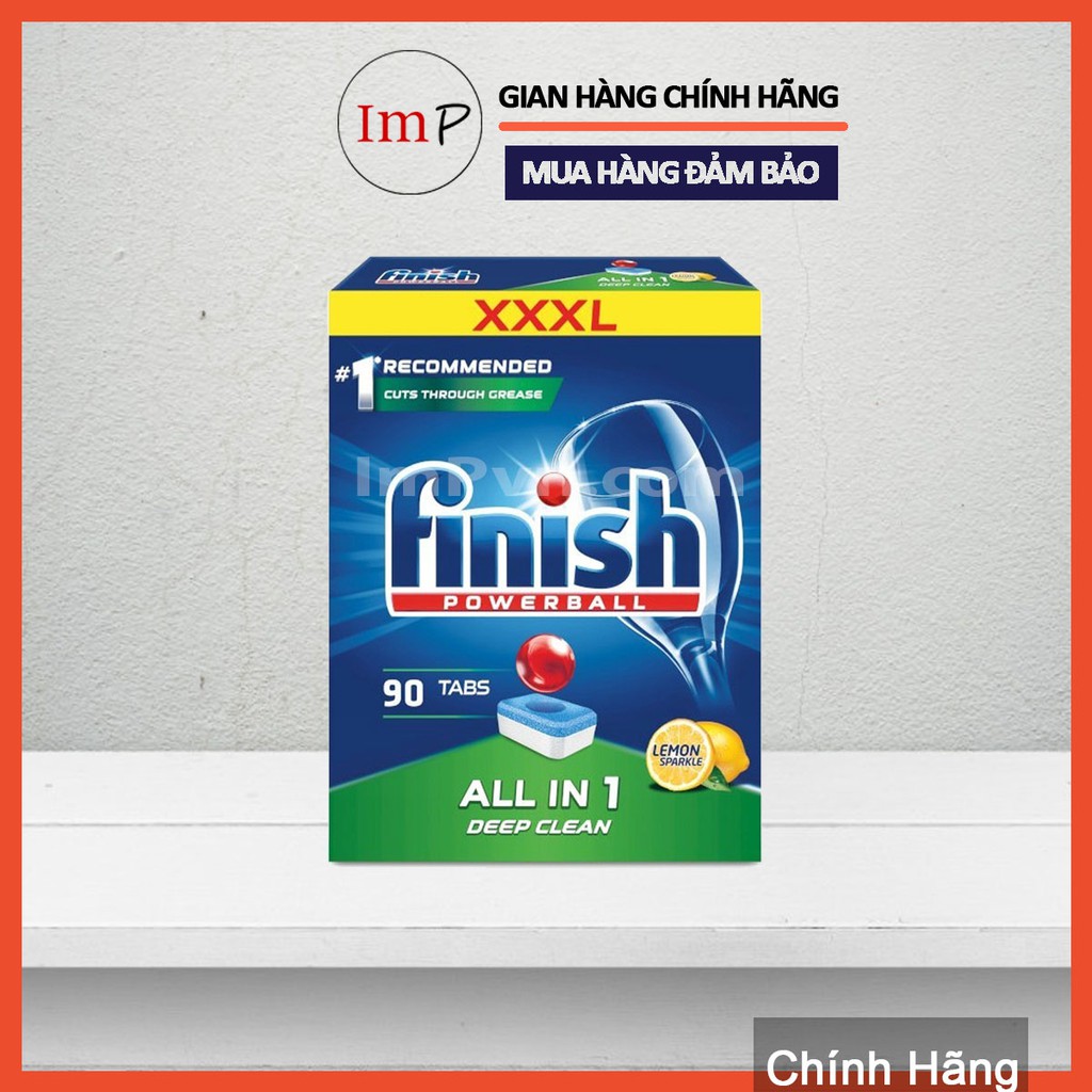 Combo Viên rửa bát Finish Hộp All in one 100 viên, Muối 1.2kg, Nước làm bóng 800ml