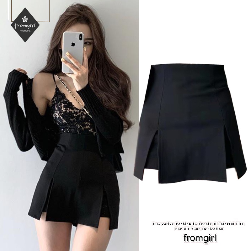 Quần đùi nữ lưng cao màu đen thời trang mùa hè 2021