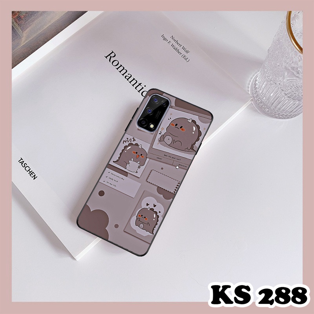 Ốp lưng Oppo Realme V5 5G - Ốp Oppo in hình khủng long DinoCute - Lưng nhám viền TPU
