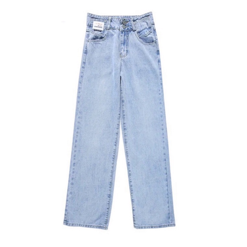 & Quần bò ống rộng nữ TDSHOP, quần jean cạp cao màu xanh đen phong cách hiện đại Q125 &