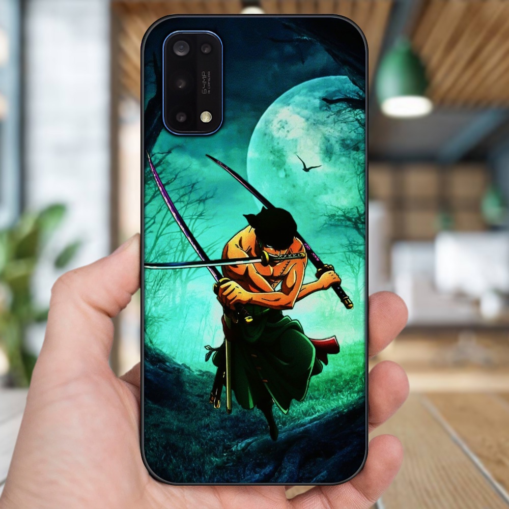 Ốp lưng Realme 7 Pro viền đen in hình Zoro One Piece