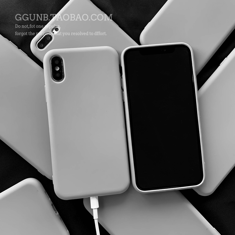 Ốp điện thoại bằng silicon TPU mềm chống rơi màu xám dành cho iPhone 11 Pro Max X/6/7/8/plus XR Xs Max