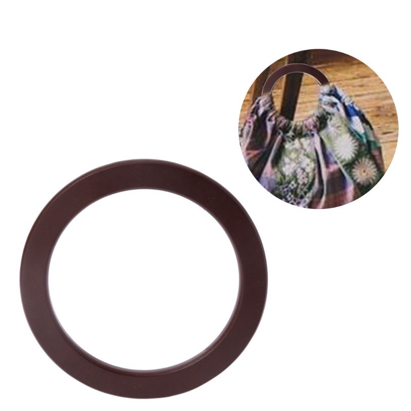 Túi Xách Du Lịch / Đi Biển Hình Tròn Tay Cầm Bằng Gỗ Thay Thế Cho Nữ