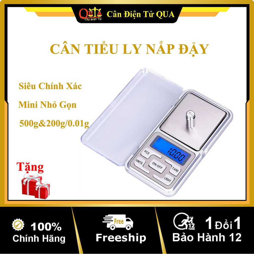 Cân Tiểu Ly Điện Tử Mini 200g 500g Có Nắp Đậy Siêu Chính Xác Nhỏ Gọn Bảo Hành 1 Năm Shop QUA