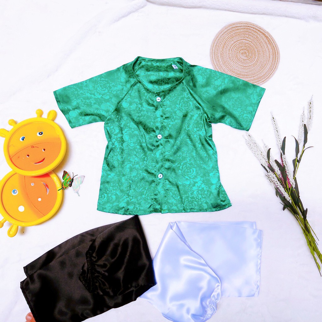 Bộ bà ba gấm Thọ cho bé