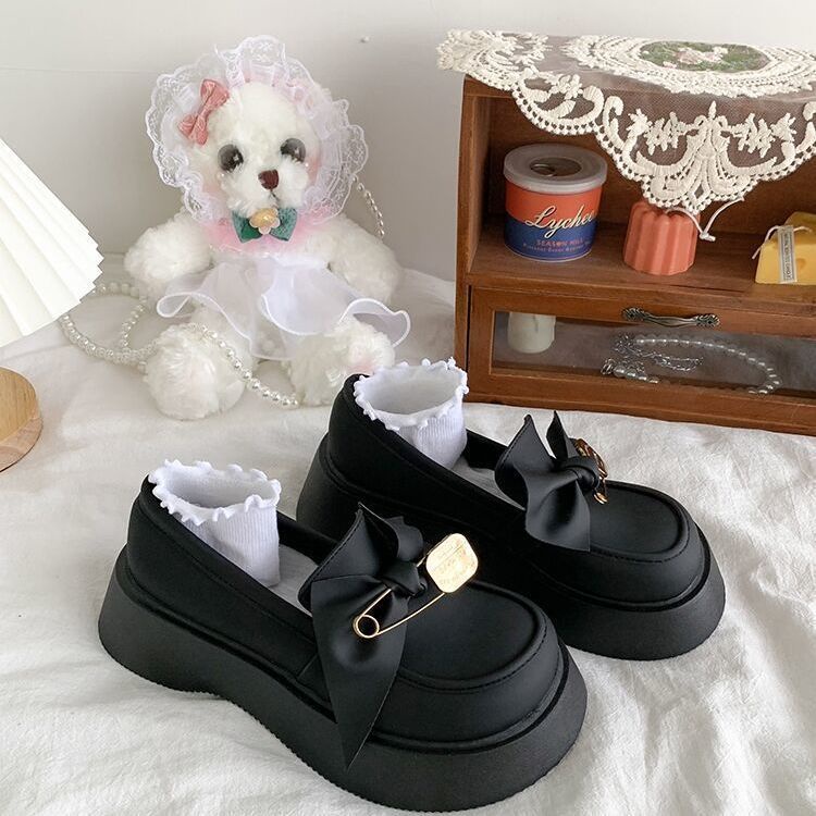 Giày búp bê da mềm, giày nữ đế cao 5cm,