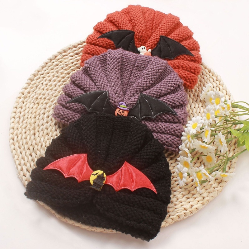 Mũ Đan Len Phong Cách Halloween Đáng Yêu Dành Cho Bé Gái