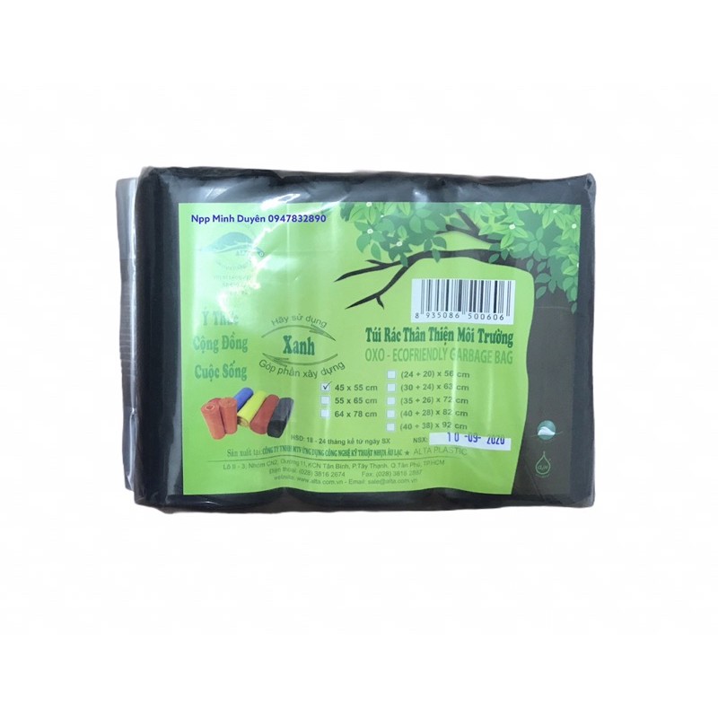 Túi đựng rác thân thiện loại 1kg siêu tiết kiệm- Túi đựng rác tự huỷ sinh học - túi âu lạc