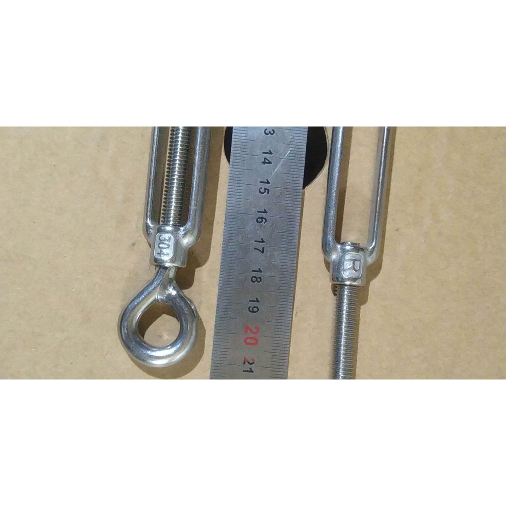 Tăng đơ inox 304 không gỉ sét có từ tính nhẹ. loại 6mm  8mm giá 1 cái.