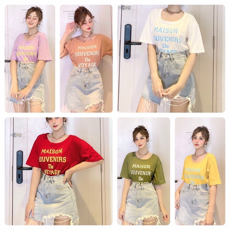 Áo thun đính hạt form rộng oversize