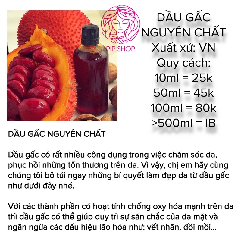 Dầu Gấc Nguyên Chất 10ml/50ml/100ml