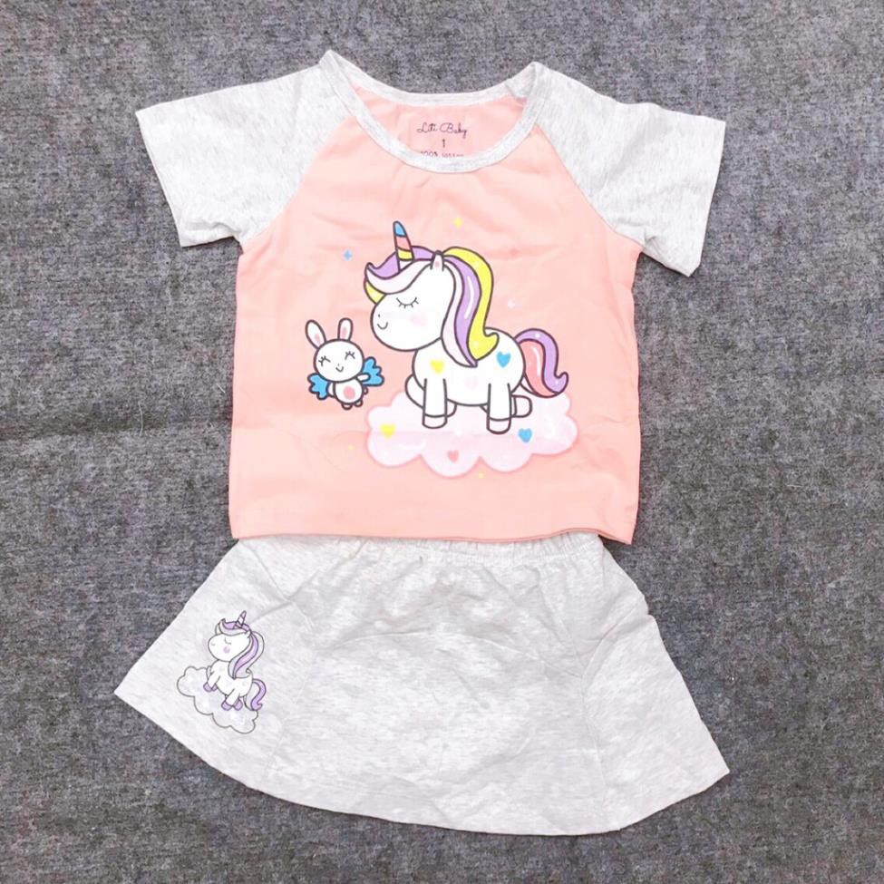 [Hàng Thiết Kế - Siêu Xinh] Bộ Váy Thun Ngựa Pony Bé Gái, Size 2-10, Hàng Made In Vn, Chất Cotton Chính Phẩm Rất Đẹp