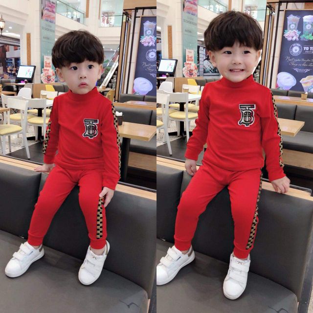 Sét bộ cotton len cổ 3 phân cho cả bé trai bé gái