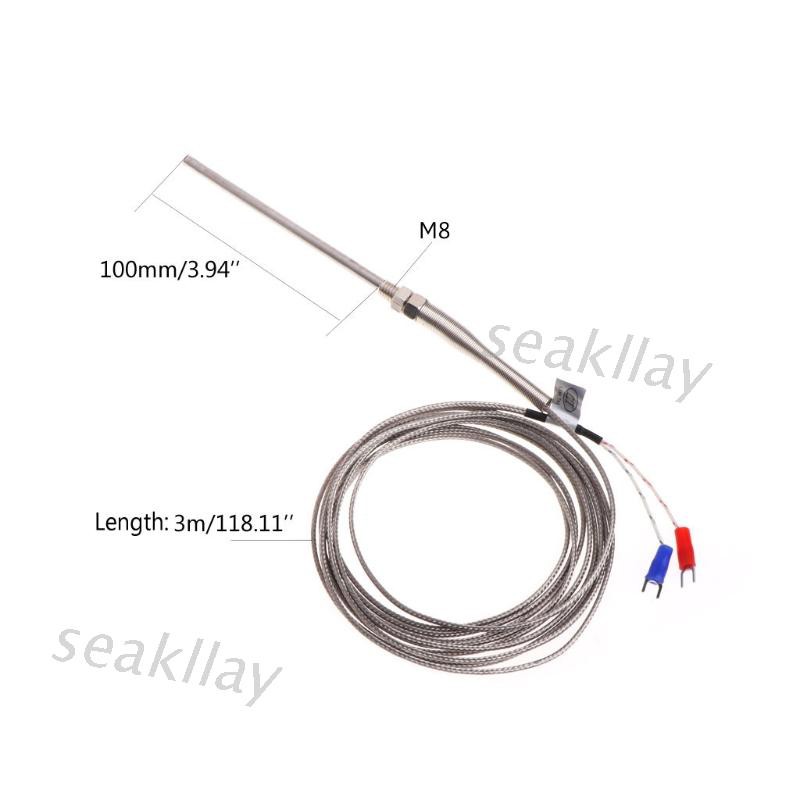 Dây Dò Cảm Biến Nhiệt Độ Bằng Thép Không Gỉ 3m / 10ft K 100mm