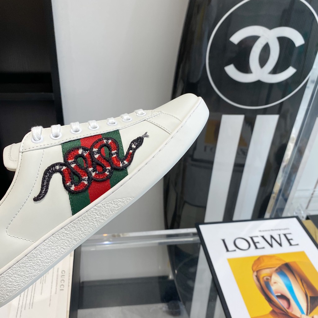 Giàu sneakers da thật GUCCI GG GC thiết kế trẻ trung, họa tiết độc đáo