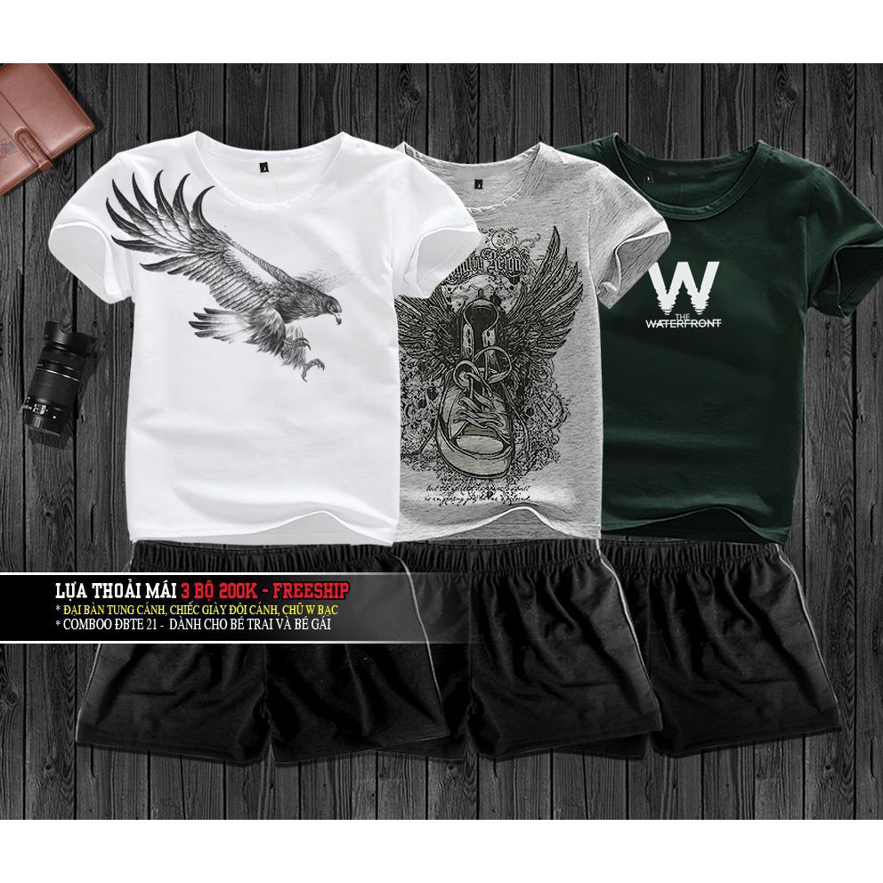[HÀNG HÓT] BỘ ĐỒ cho bé trai và bé gái Hình đại bàng tung cánh, chiếc giày đôi cánh