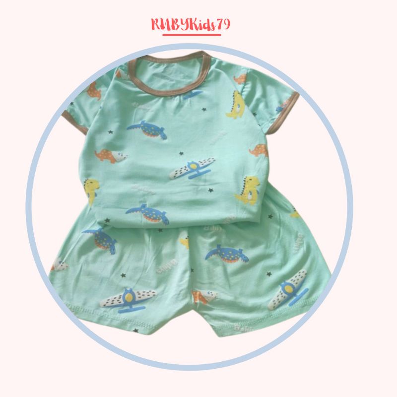 Đồ bộ cộc tay cho bé chất thun lạnh họa tiết dễ thương thoáng mát mùa hè - rubykids79