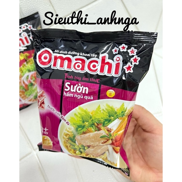 Mì Tôm Omachi Nước Cốt Sườn Hầm-Bò Hầm Gói 80g