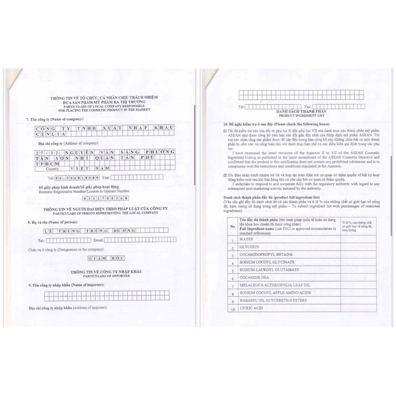 SỮA RỬA MẶT CENLIA