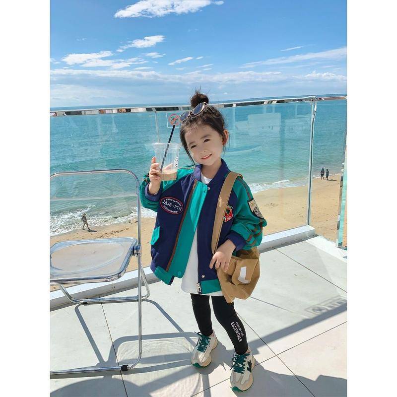 Hàng Mới Về Mới Áo Khoác Bóng Chày Bằng Cotton Nguyên Chất Chống Gió Dễ Phối Đồ Cho Bé Gái