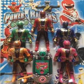 Vỉ đồ chơi 5 anh em siêu nhân thần kiếm Samurai mini & điện thoại