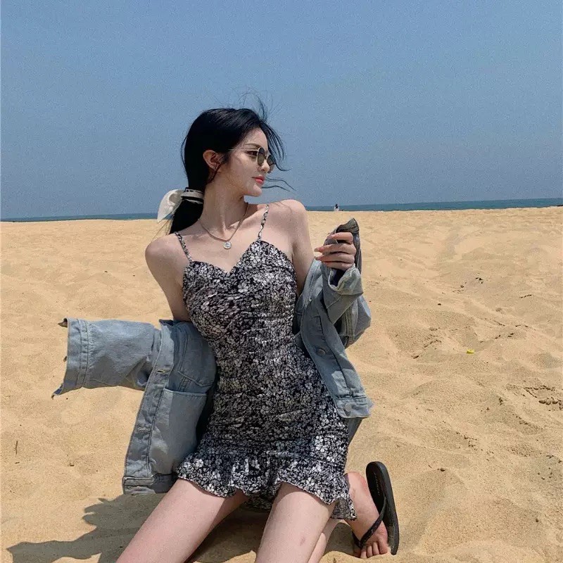 [NEW] Váy 2 dây hoa nhí nhúm eo siêu xinh sẵn hàng | BigBuy360 - bigbuy360.vn