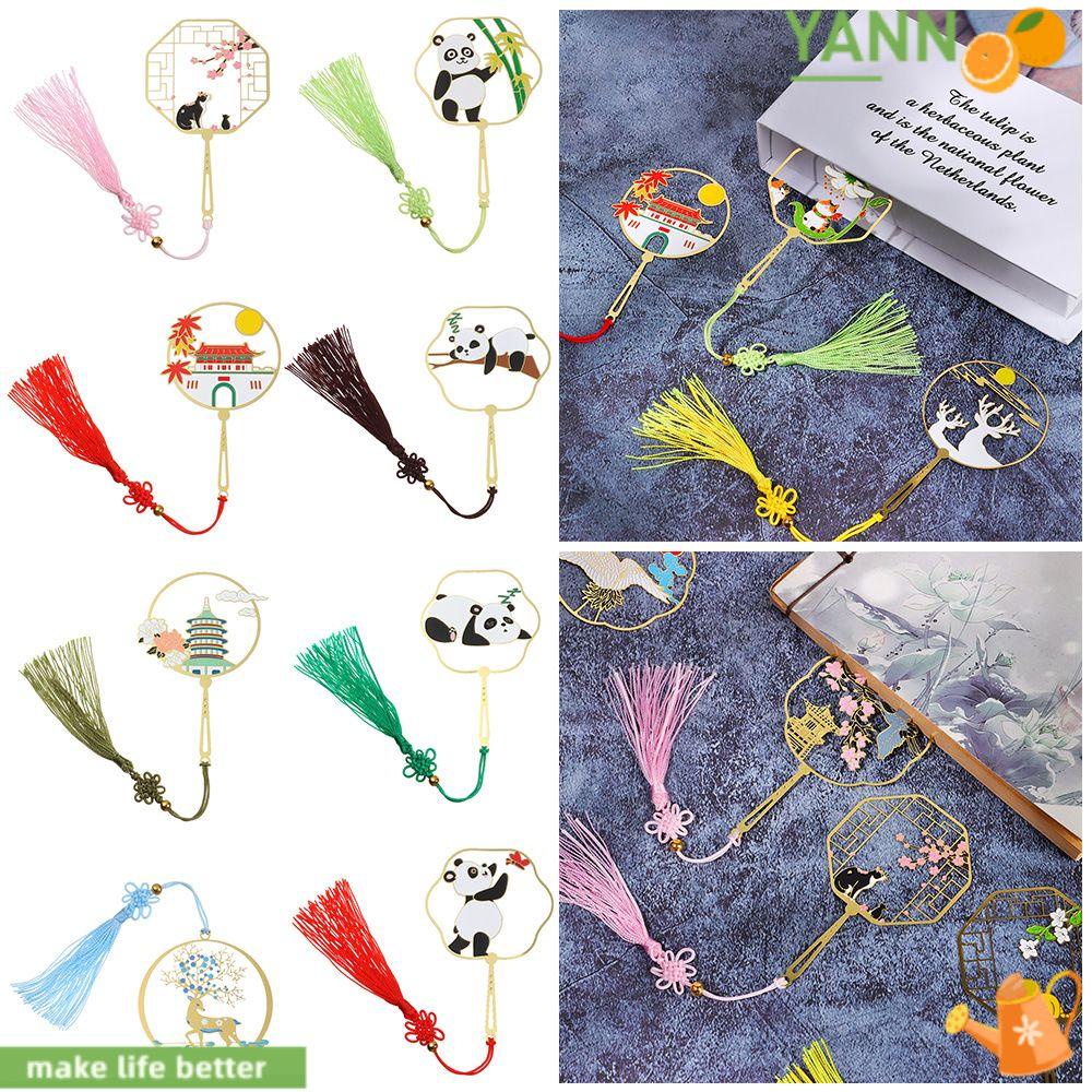 Kẹp Đánh Dấu Trang Sách Bằng Đồng Thau Hình Gấu Trúc Tua Rua