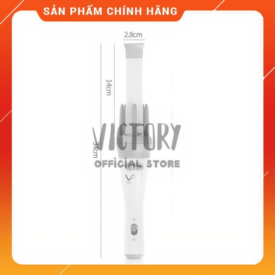 Máy Uốn Tóc Xoăn Sóng Nước Xoay Tự Động 360 Vivid&Vogue Chính Hãng - Máy Làm Tóc Đa Năng 3 in 1 Thông Minh - Cây Uốn Tóc