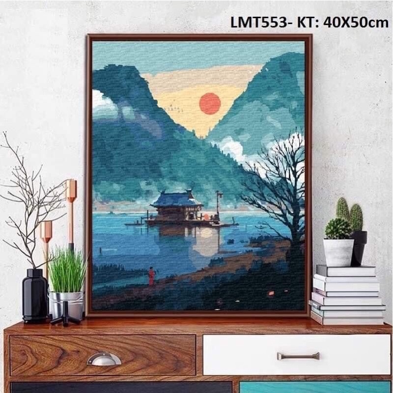 Tranh tô mà theo số TinaSweet 🌈 Phong cảnh Nhật Bản 🌈 Chuẩn màu - Tranh số hoá sơn dầu