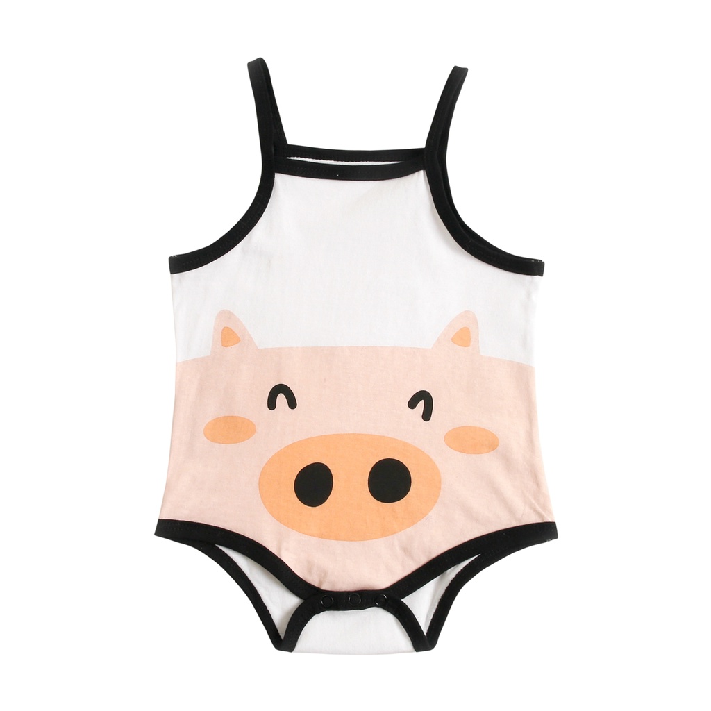 Sanlutoz Mùa hè Đứa bé Áo liền quần Không tay Bông Hoạt hình Dễ thương