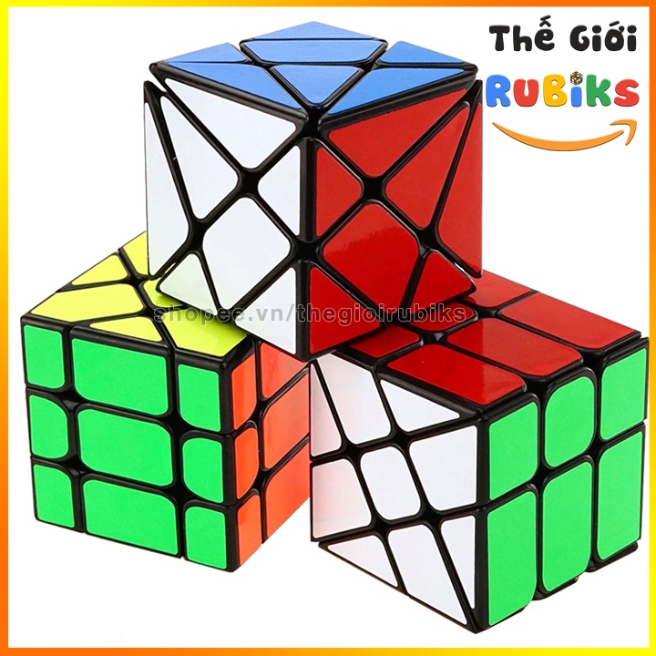 Combo 3 Khối Rubik Fisher Axis Windmill Biến Thể Rubic 3x3 Khối Lập Phương 3 Tầng Đồ Chơi Thông Minh