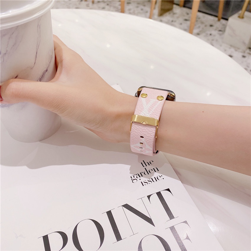 Dây Đeo Bằng Da LV Dành Cho Đồng Hồ Thông Minh Apple Watch 8 Ultra 7 49mm 45mm 41mm 44mm 40mm 42mm 38mm i-Watch 6 SE 5 4 3