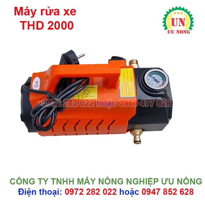 Máy rửa xe xách tay THD 2000 áp lực cao có chỉnh áp Điện Cơ Trần Hưng Đạo motor cảm ứng điện từ chính hãng