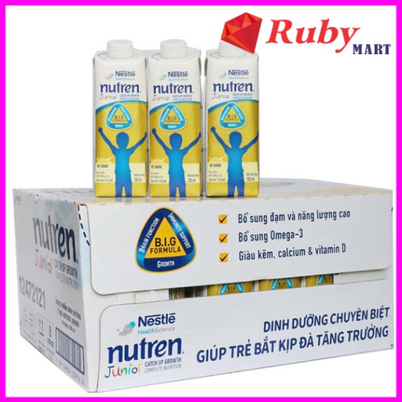 Thùng 24 hộp Sữa Nutren Junior pha sẵn hộp 200ml